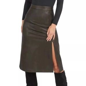 NWT Spanx Faux Leather Midi Skirt